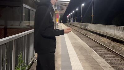 Risky public outdoor anal dildo compilation