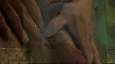 Cute twink Watches Hairy Daddy Shower and gets Hard