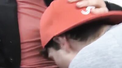 Cock sucking euro ks have a steamy threesome outdoors