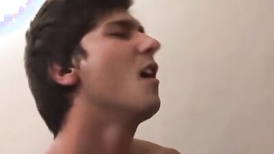 Hairy euro twink gets fucked missionary style on the bed
