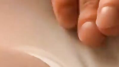 Hung amateur in undies masturbates solo