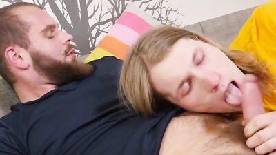 Blond Stepson Barebacked By Bearded DILF