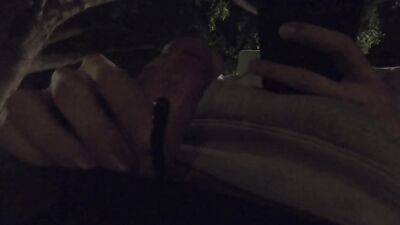 Horny Night Walk. Thick Cock Flashing & Cumming on Public