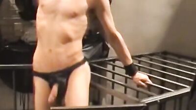 twink from Europe playing with dildo and his cock