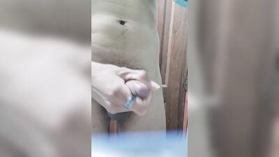 YOUNG MAN CUMSHOT IN MOTHER-IN-LAW'S BATHROOM