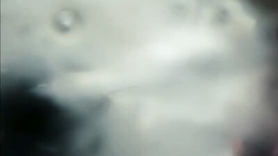 Electro-stimulation with big ball rod seen from above in zoom POV with ejaculation on camera