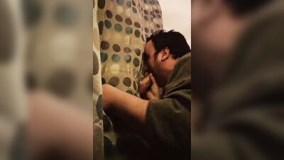 A nurse comes to relieve himself in my mouth after a long day of work