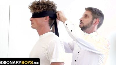 As President Ford Blindfolds The Young Missionary, He Sucks His Cock And Prepares To Penetrate Him