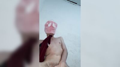 Hot masked Bunny - I waited for my roommate to come out to masturbate