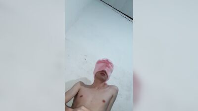 Hot masked Bunny - I waited for my roommate to come out to masturbate