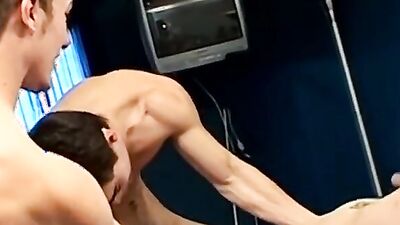 Two twinks join and whip their friend on pool table