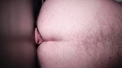 Hole training with realistic uncut dildo