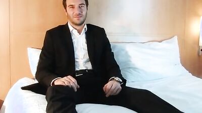 Stefan Handsome hetero male gets wanked his cock in spite of him