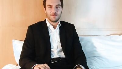 Stefan Handsome hetero male gets wanked his cock in spite of him