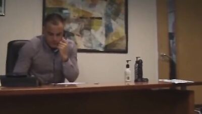 Twink intern has bareback business at boss office