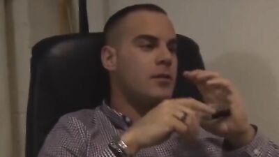 Twink intern has bareback business at boss office