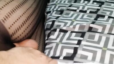 32V Black Dot Patterned Pantyhose and Red Toe Nails