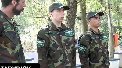 Military Dick - Young Cadets Fail To Follow Drills But Doing Great In Sucking Their Leader's Cock