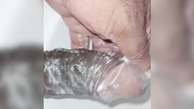 Washing my dick after eating a hairy ass,He cut my dick off his ass