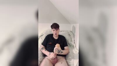 Croatian boy plays with toys and cums