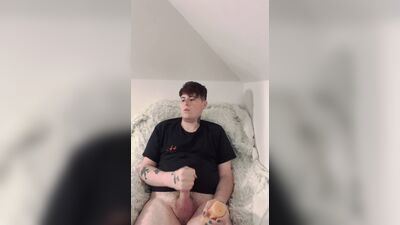 Croatian boy plays with toys and cums