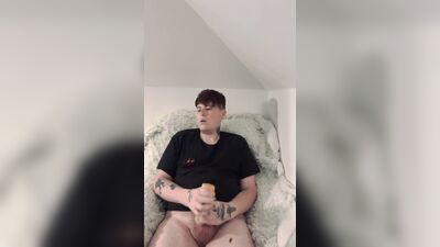 Croatian boy plays with toys and cums