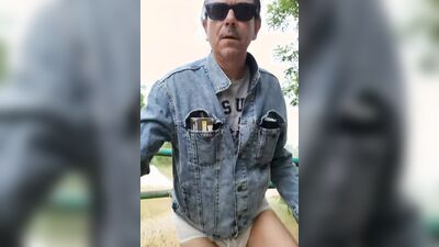 walks in transparent shorts and pisses in them