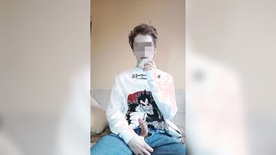 boy swallows cum from a used condom