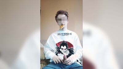 boy swallows cum from a used condom