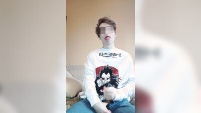 boy swallows cum from a used condom