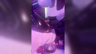 Latex puppy in Fursuit gets used on the sofa very hard ( XL Toys and Fisting) - Single PoV