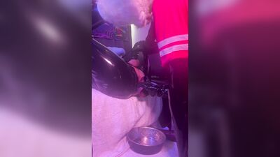 Latex puppy in Fursuit gets used on the sofa very hard ( XL Toys and Fisting) - Single PoV