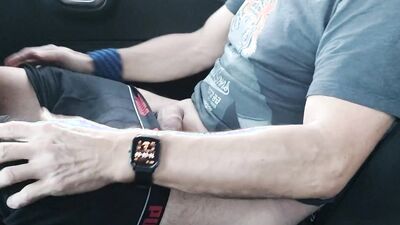 Hot jerk off in the back seat of a car in a highway parking lot. Unfortunately, nothing came of cruising.