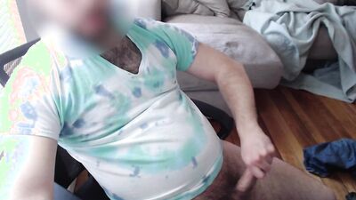 Stream ending with a messy cumshot all over hairy body