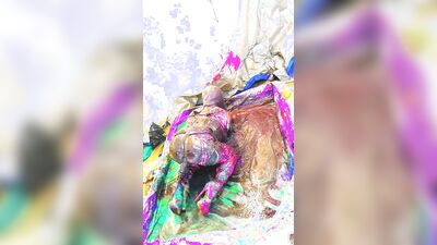 Dirty sluts Sissy fucks herself in the slime bath with a monster dildo