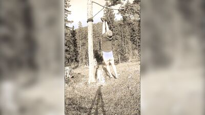 Andy's funny Gymnastics in hanging November 2023 pried open Thighs in the Air