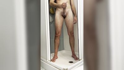 Herrytheking shaves his dick in the shower and then jerks off and cums