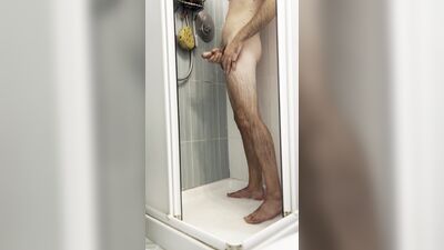Herrytheking shaves his dick in the shower and then jerks off and cums