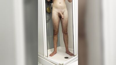 Herrytheking shaves his dick in the shower and then jerks off and cums