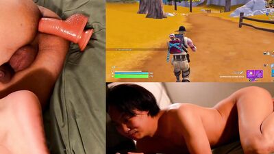 Slutty gamer ass fucked while playing Fortnite