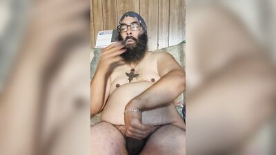 Alpha Silverwolf edging and stroking my thick bbc until I cum wishing I was inside of your holes