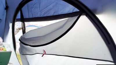 johnholmesjunior shooting huge cum load with open tent door slow motion