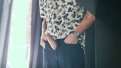 johnholmesjunior in open window solo show with huge pre cum and massive cum load neighbours watch
