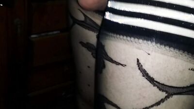 29V Moaning and Cuming twice in Black Stayup Stockings