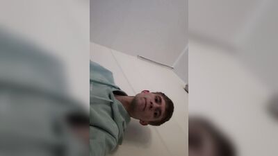 two twinkies with big dicks fuck on the landing