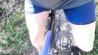 Riding a long bike ride with my cock flashing in a exhibitionist dare