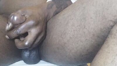 Late night solo black cock masturbation - jumping dick edition