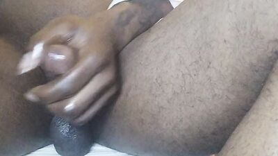 Late night solo black cock masturbation - jumping dick edition
