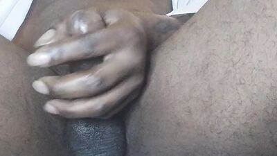 solo black cock show - thick thighs and black dick in between