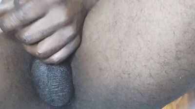 solo black cock show - thick thighs and black dick in between